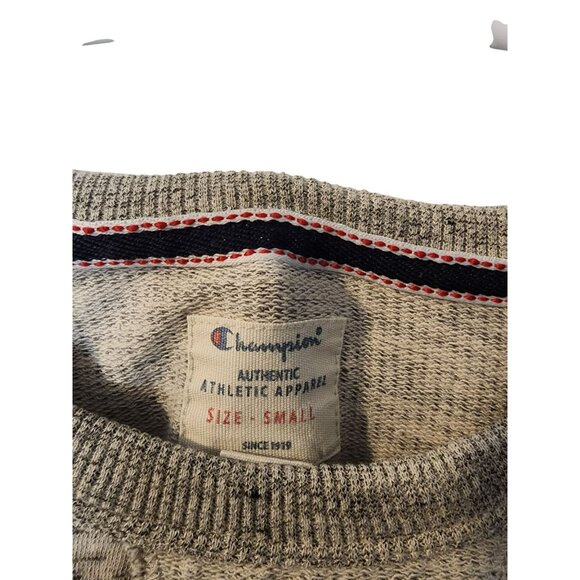 Champion Mens Small heather Gray Textured Crewneck Sweatshirt - Picture 3 of 6